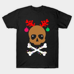 Cute Reindeer Skull Christmas Ornament Gift T-Shirt